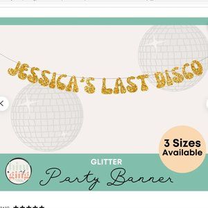 Jumbo (7") White Last Disco Bachelorette Banner